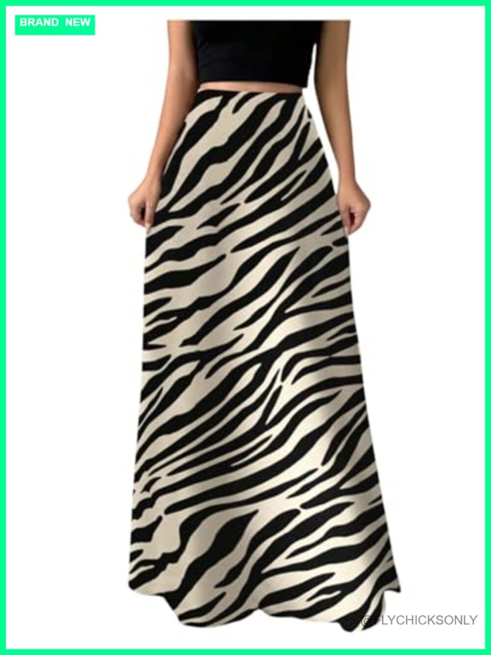 Floerns Women's Zebra Print Maxi Skirt Loose Fit Mid Waist Casual Long Skirt